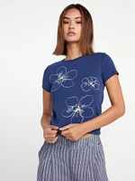 Coco Ho Babydoll Short Sleeve Tee - Navy