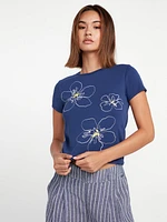 Coco Ho Babydoll Short Sleeve Tee - Navy