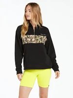 Stone Stacked Mock Neck Pullover - Black