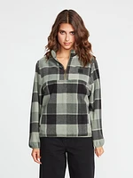 Pheelin It Mock Neck Fleece Pullover - Dark Pine