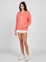 Lived Lounge Zip Sweatshirt - Electric Coral