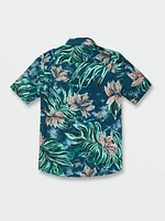 Big Boys Marble Floral Short Shirt - Aged Indigo