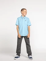 Big Boys Salford Short Sleeve Shirt - Washed Blue