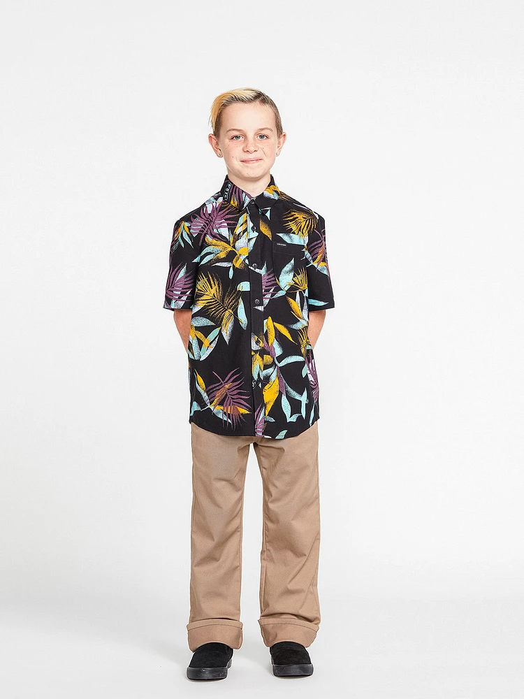 Big Boys Leaf Spray Short Sleeve Shirt