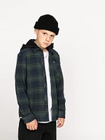 Big Boys Tone Stone Hooded Long Sleeve Shirt - Cedar Green