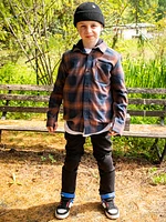 Big Boys Netastone Hooded Long Sleeve Shirt - Navy