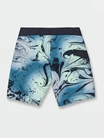 Big Boys Mod Marble Stripe Trunks - Aged Indigo