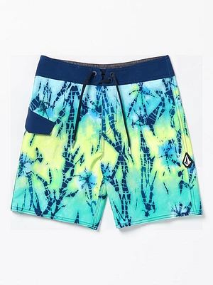 Big Boys Mod Batik Trunks - Misty Blue