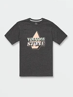 Big Boys Stript Short Sleeve Tee - Dark Black Heather