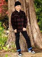 Big Boys Bowered Fleece Long Sleeve Jacket - Mahogany