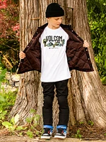 Big Boys Bowered Fleece Long Sleeve Jacket - Mahogany