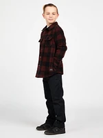 Big Boys Bowered Fleece Long Sleeve Jacket - Mahogany