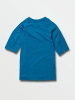 Big Boys Lido Solid Short Sleeve UPF 50 Rashguard - True Blue