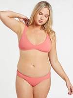 Simply Rib V Neck Bikini Top - Reef Pink