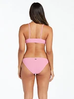 Simply Mesh V Neck Bikini Top - Paradise Pink