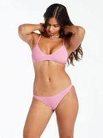 Simply Mesh V Neck Bikini Top - Paradise Pink