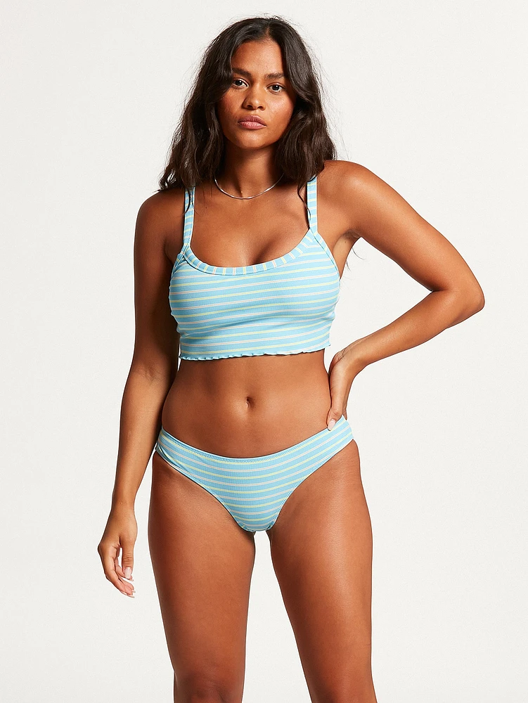 Next Line Crop Bikini Top - Coastal Blue