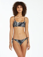 Stay or Leaf Scoop Bikini Top - Black