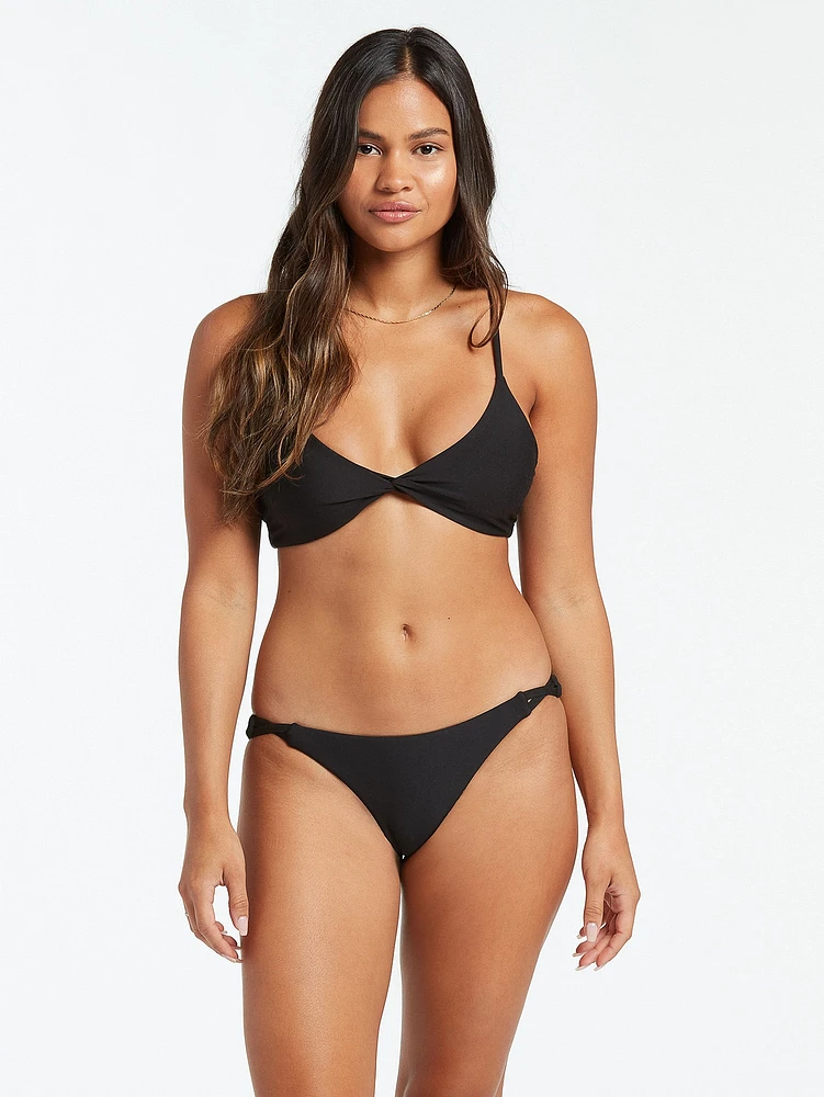 Simply Seamless Vneck Bikini Top - Black