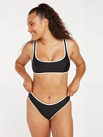 Coco Scoop Reversible Bikini Top - Black Combo