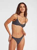 Dot The Island Scoop Neck Bikini Top - Black