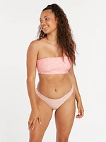 Micro Blooms Reversible Tube Bikini Top - Hazey Pink