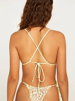 Check Her Out Triangle Reversible Bikini Top - Limeade