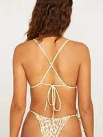 Check Her Out Triangle Reversible Bikini Top - Limeade