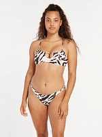 Tie Of The Tiger Hipster Bikini Bottom - White Combo