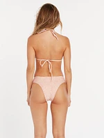 Micro Blooms Reversible Skimpy Bikini Bottom - Hazey Pink