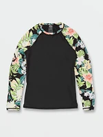 Girls Sunny Beach Long Sleeve UPF 50 Rashguard - Black