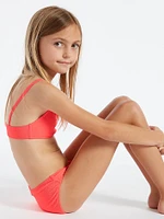 Girls Simply Mesh Bikini Set - Electric Coral