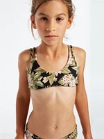 Girls Midnight Tropic Bikini Set - Shadow Lime