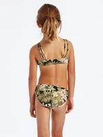 Girls Midnight Tropic Bikini Set - Shadow Lime