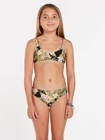 Girls Midnight Tropic Bikini Set - Shadow Lime