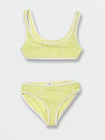 Girls Tropicoco Crop Top Set - Citron