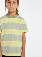 Girls Hypen On Strypes Short Sleeve Top - Lime