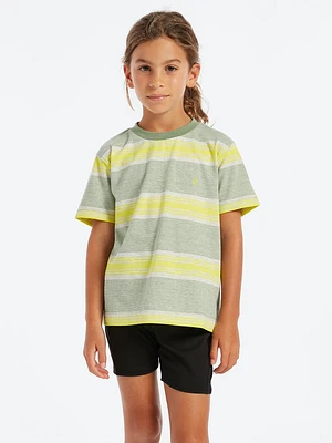 Girls Hypen On Strypes Short Sleeve Top - Lime