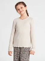 Girls Lived Lounge Thermal Long Sleeve Top - Bone