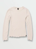 Girls Lived Lounge Thermal Long Sleeve Top - Bone