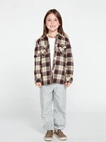 Girls Getting Rad Plaid Long Sleeve Flannel