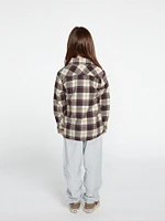 Girls Getting Rad Plaid Long Sleeve Flannel