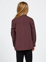 Girls Getting Rad Plaid Long Sleeve Shirt - Midnight Blue