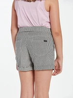 Girls Sunday Strut Shorts - Black White