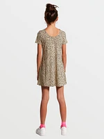 Girls High Wired Dress - Animal Print