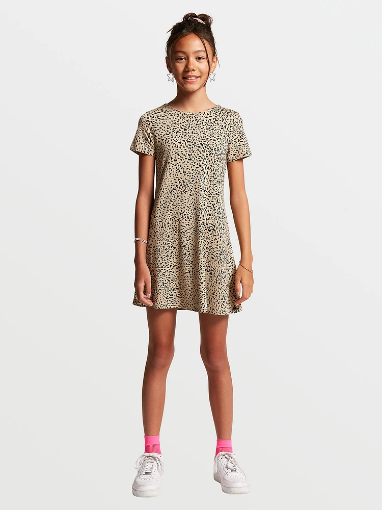 Girls High Wired Dress - Animal Print