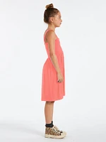 Girls Swingin Summer Dress - Electric Coral