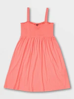 Girls Swingin Summer Dress - Electric Coral