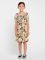 Girls Frondly Fire Dress - Black Combo