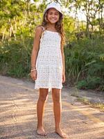 Girls Stickerbook Dress - Star White